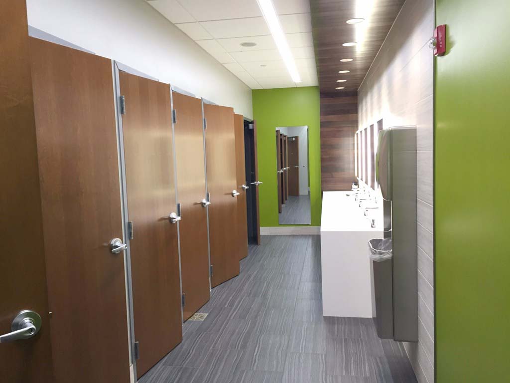 Festival Foods stylized private bathroom stalls supplied by Green Bay-based manufacturer and supplier LaForce Inc.